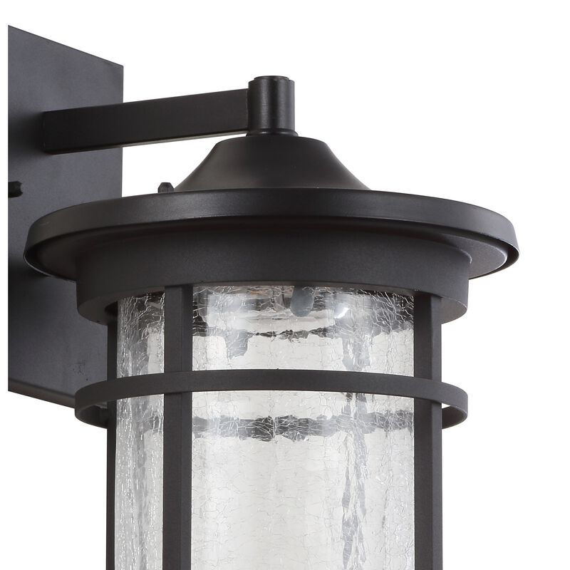 Porto Outdoor Wall Lantern Crackled Glass/Metal Integrated LED Wall Sconce