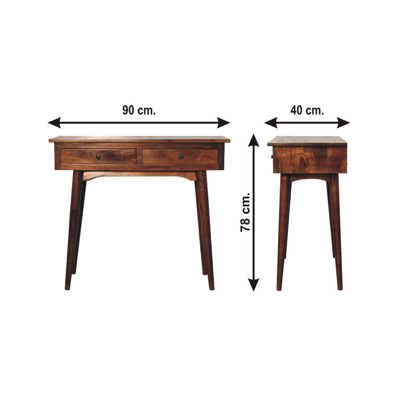 Artisan Furniture solid Wood Chestnut Hallway 2 Drawer Console Table