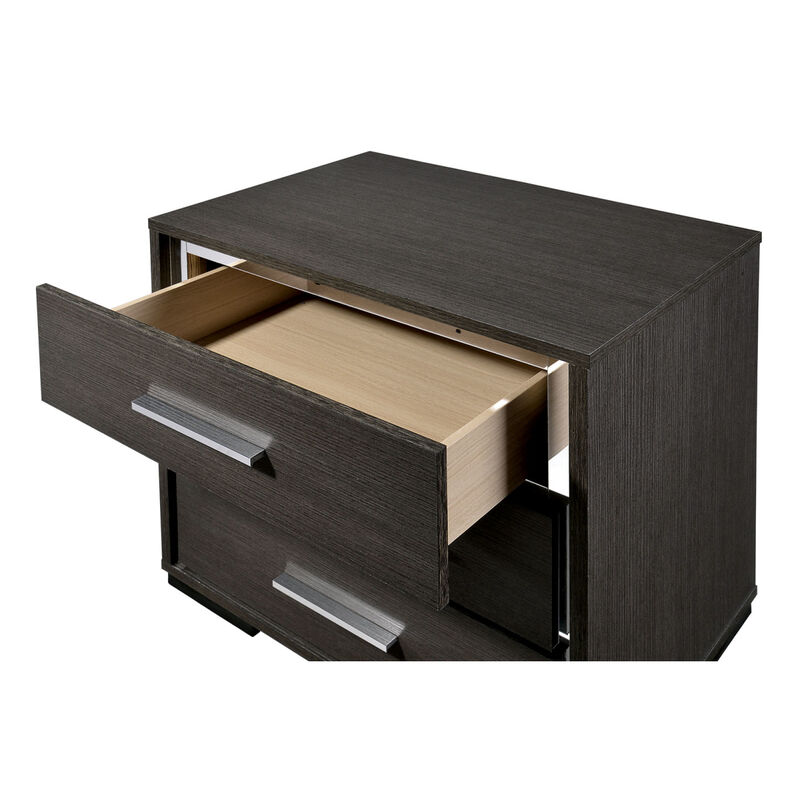 Streamdale Modern Nightstand with Chrome Trim
