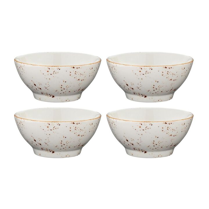 Grain dia.4.75" h:2.25" 10 oz. Round Decorated Porcelain Bowl (Set of 4)