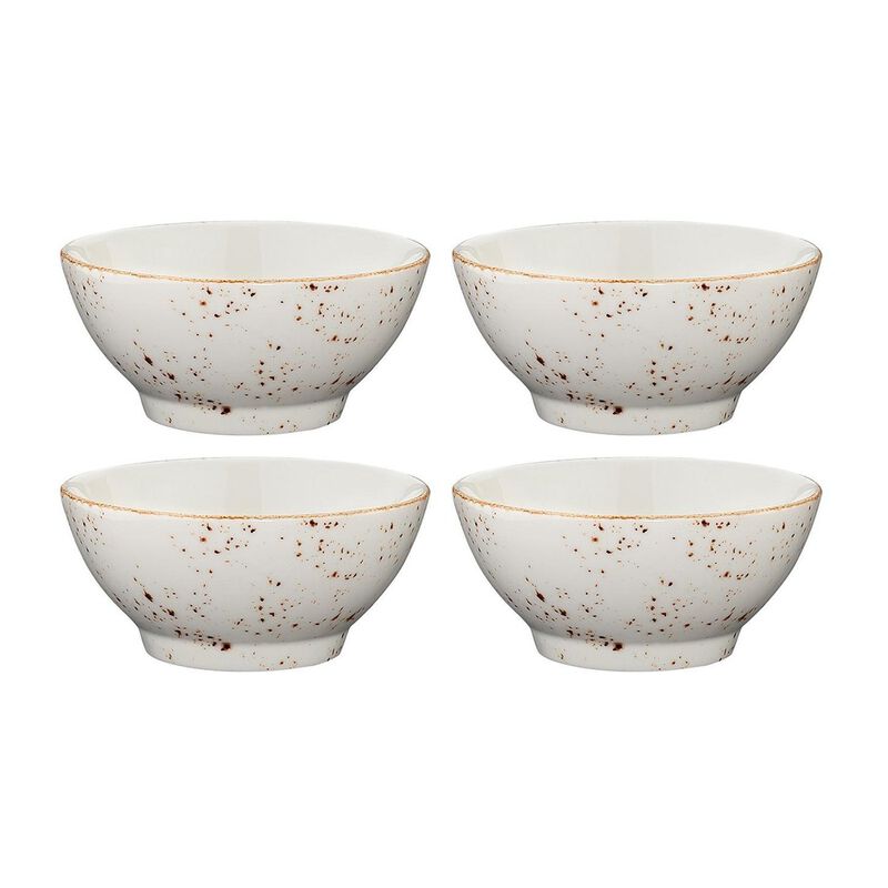 Grain dia.4.75" h:2.25" 10 oz. Round Decorated Porcelain Bowl (Set of 4)