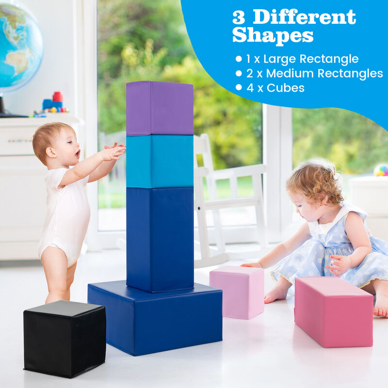 7-Piece Colorful Big Foam Building Blocks for Toddlers and Kids