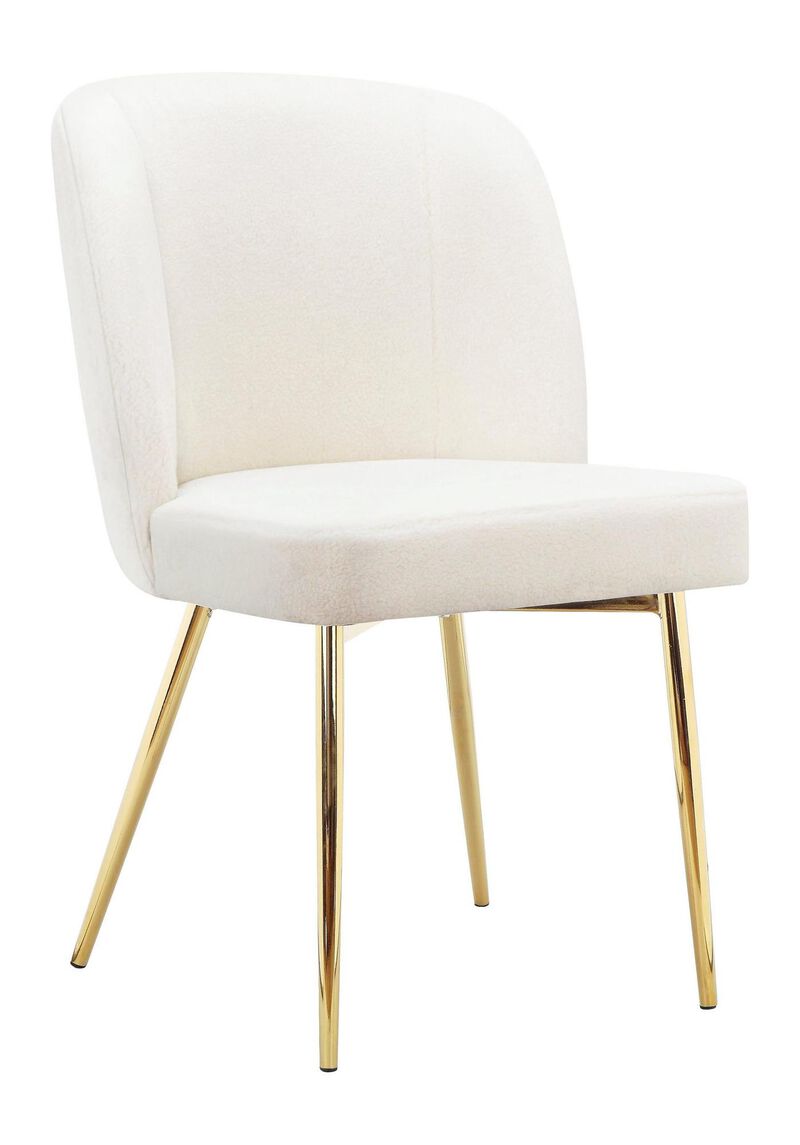 Ren Home Trina Armless Accent Chairs with Soft Velvet Cushion and Gold Chrome Legs Set of 2