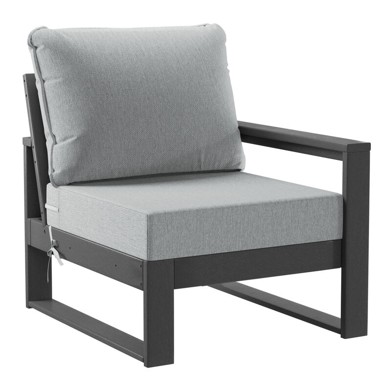 WestinTrends 5-Piece Modern HDPE Outdoor Patio Furniture Sofa Conversation Set with Coffee Table