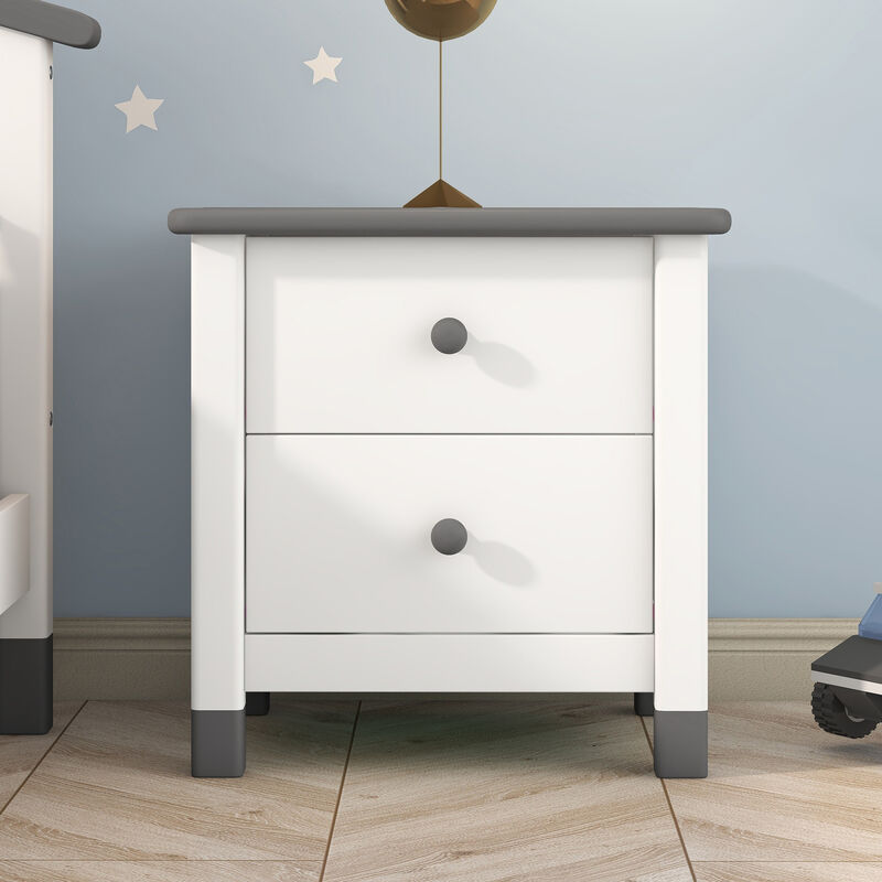 Merax Nightstand with 2 Drawers for Kids' Room