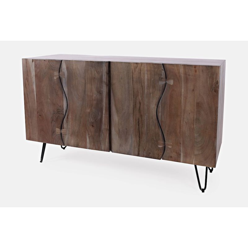 Jofran Nature's Edge Solid Acacia 54-Inch Modern Server Storage Cabinet