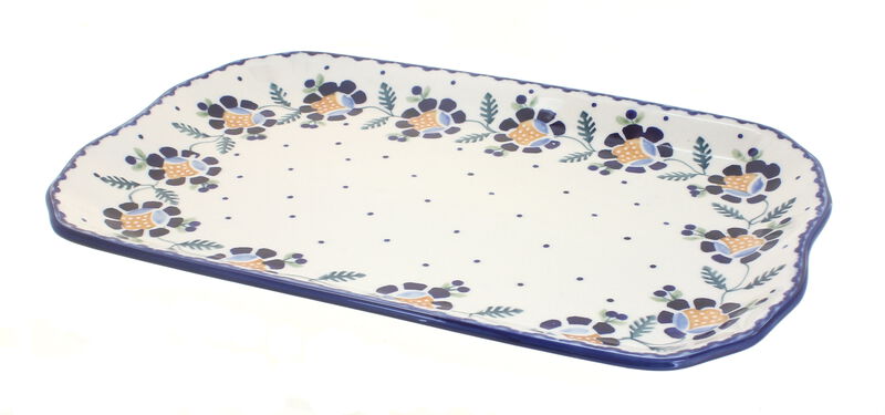 Blue Rose Polish Pottery Blue Violet Medium Serving Tray