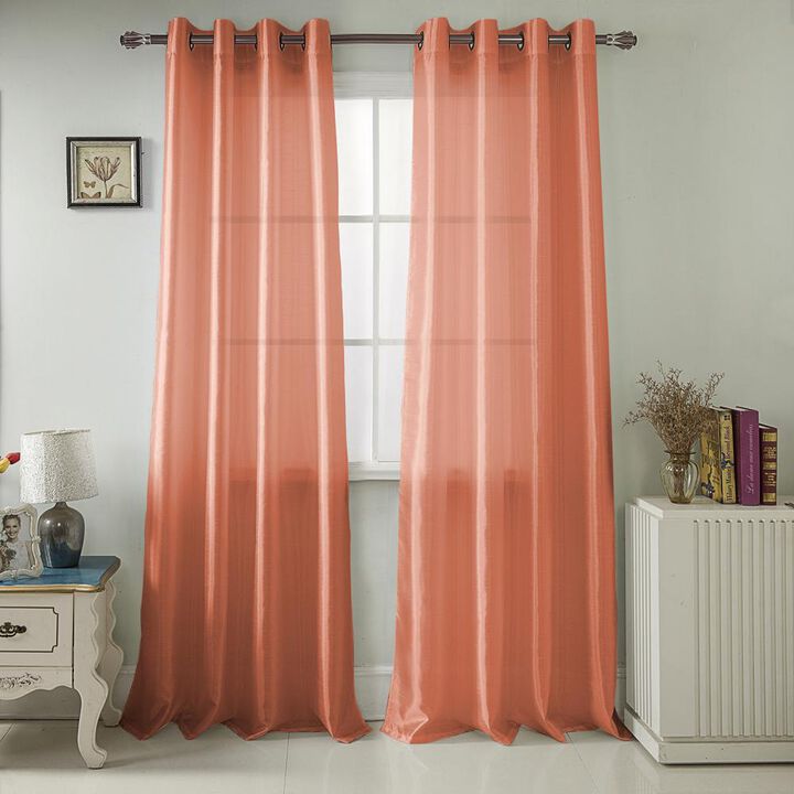 RT Designers Collection Nancy Faux Silk Grommet Curtain Panel