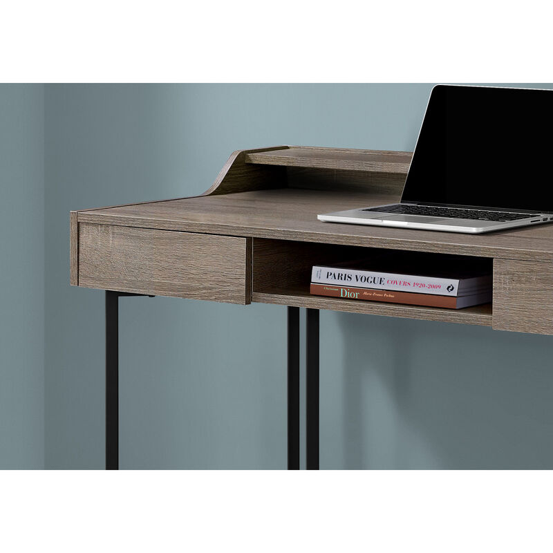 Monarch Specialties I 7360 Computer Desk, Home Office, Laptop, Storage Drawers, 48"L, Work, Metal, Laminate, Brown, Black, Contemporary, Modern