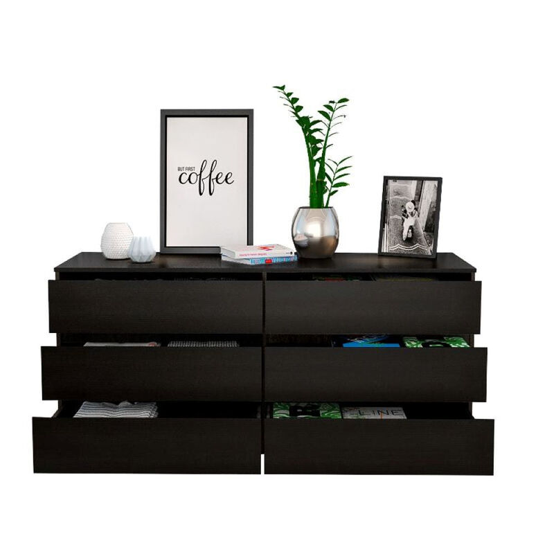 6 Drawer Double Dresser Tronx, Bedroom, Black