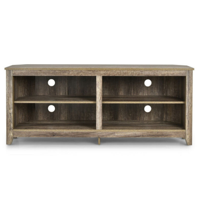 4 Cubby Entertainment Media Console with Shelves