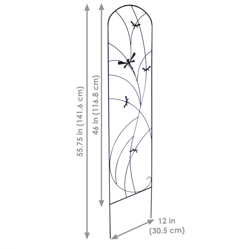 Sunnydaze 55 in Steel Dragonfly Delight Garden Plant Trellis - Set of 2