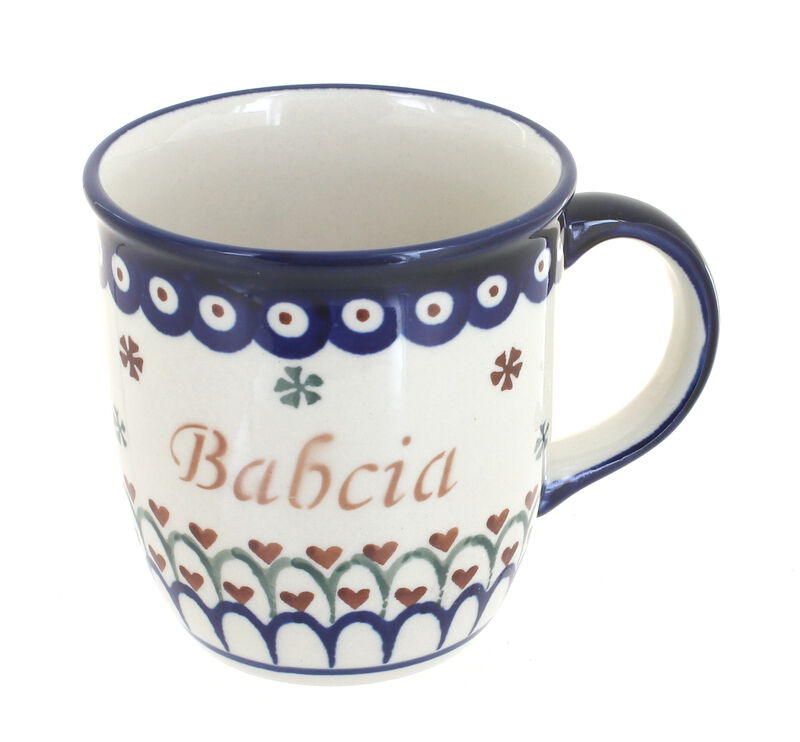 Blue Rose Polish Pottery Grandma Mug