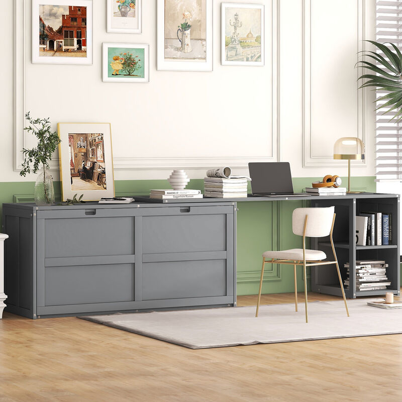 Merax Murphy Bed Cabinet with Storage