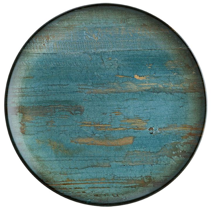 Madera dia.12" Round Decorated Porcelain Plate (Set of 4)