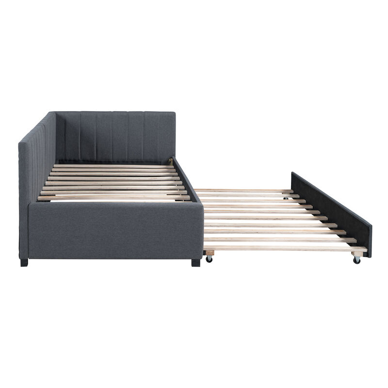 Merax Upholstered Daybed Bed Frame with Trundle