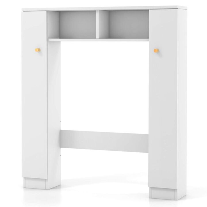 Hivvago Over The Toilet Storage Cabinet with 2 Open Compartments and 4 Adjustable Shelves