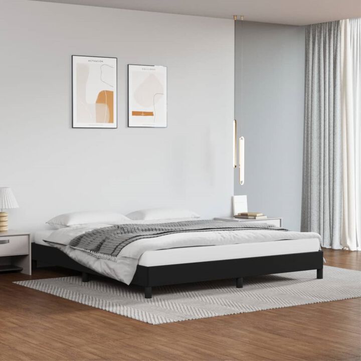 vidaXL- King Size Faux Leather Bed Frame in Black | Modern Designed Home Furniture | Simple Installation