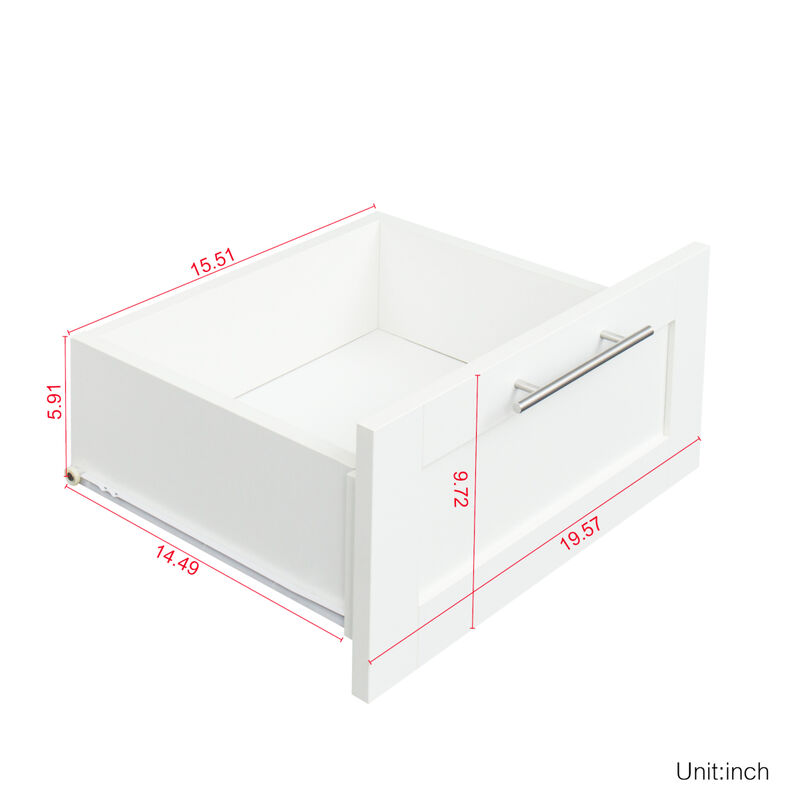 High Wardrobe And Kitchen Cabinet With 2 Doors, 2 Drawers And 5 Storage Spaces, White