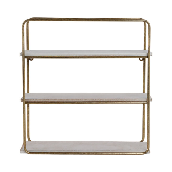 3 Tier Wall Shelf, Gold