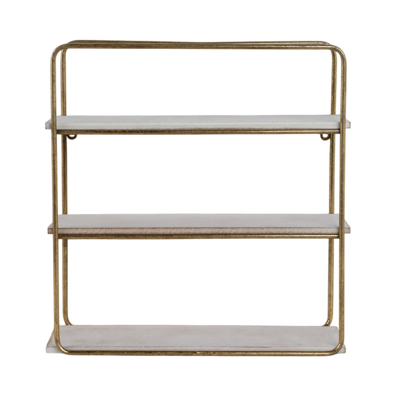 3 Tier Wall Shelf, Gold