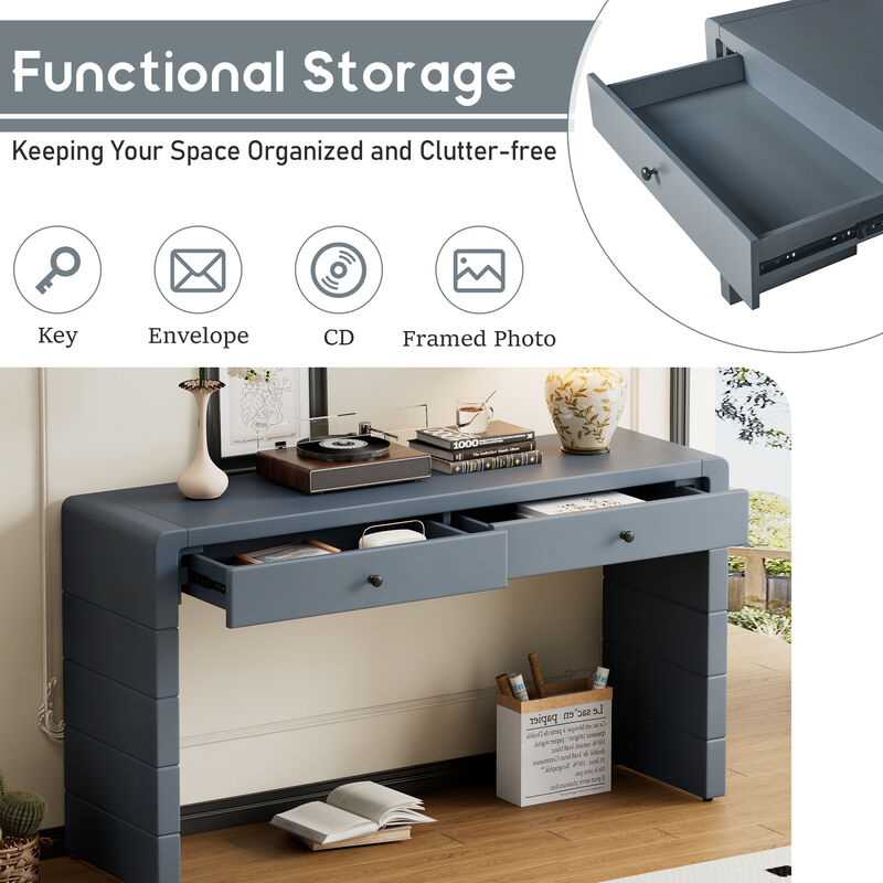 Merax Farmhouse Rustic Console Table with Storage
