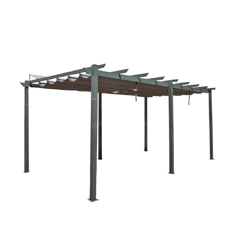 Mondawe 11x20Ft Outdoor Retractable Pergola,Rust-rResistant Aluminum Frame,Adjustable,Easy Assembly
