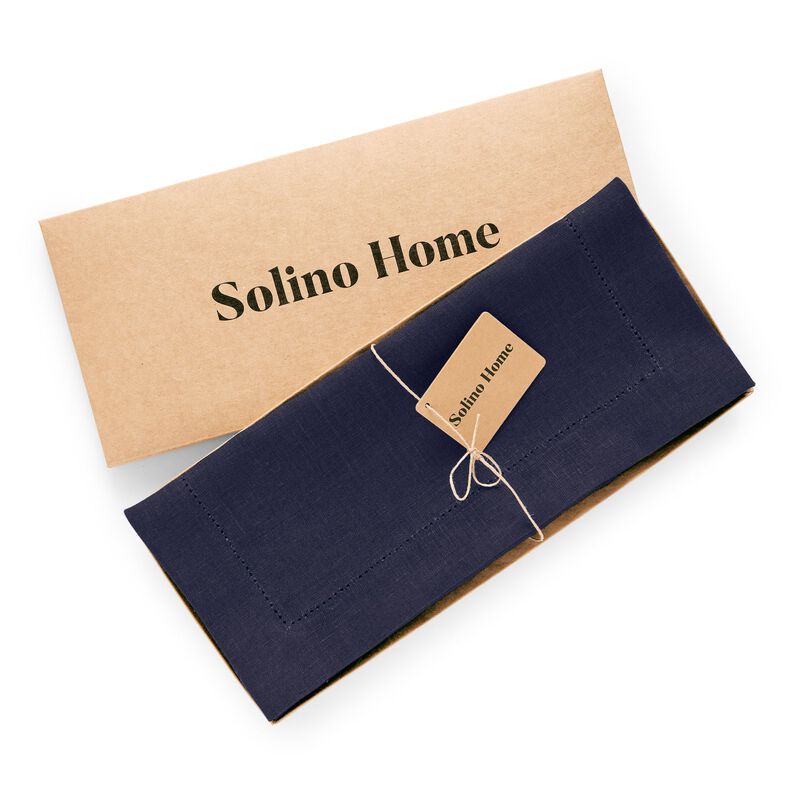 Solino Home 100% Pure Linen Table Runner | Medium Weight Hemstitch