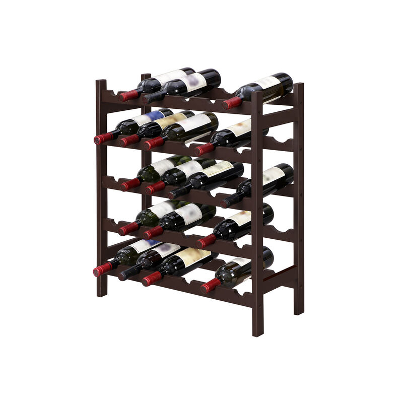 Bamboo Wine Rack - 5-Tier Storage Shelf for Stylish Wine Organization