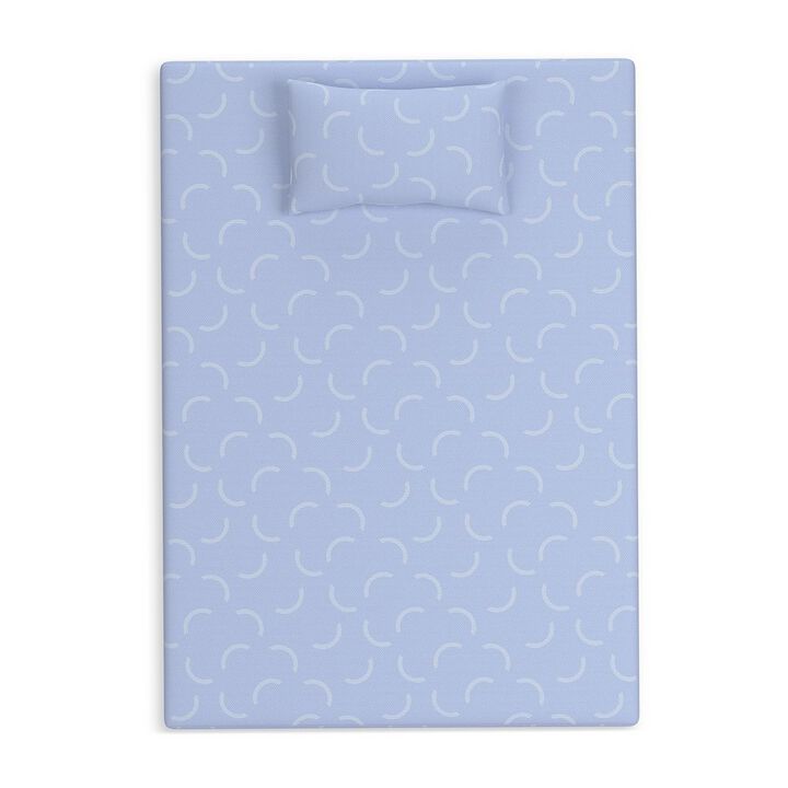 Ruve Full Mattress, Standard Pillow, Memory Foam, Light Blue 7 Inch - Benzara