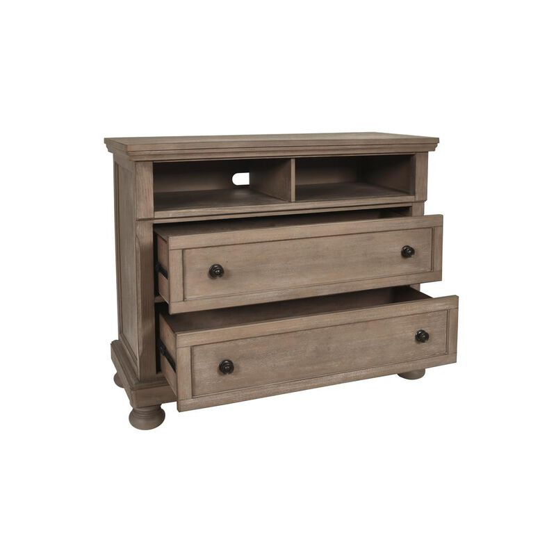 New Classic Furniture Furniture Allegra 2-Drawer Wood Media Console in Pewter