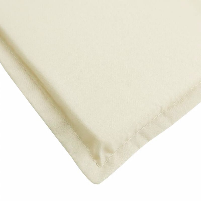 Outdoor Cushion for Chaise Lounger, Cream Oxford Fabric, 79 Inch - Benzara