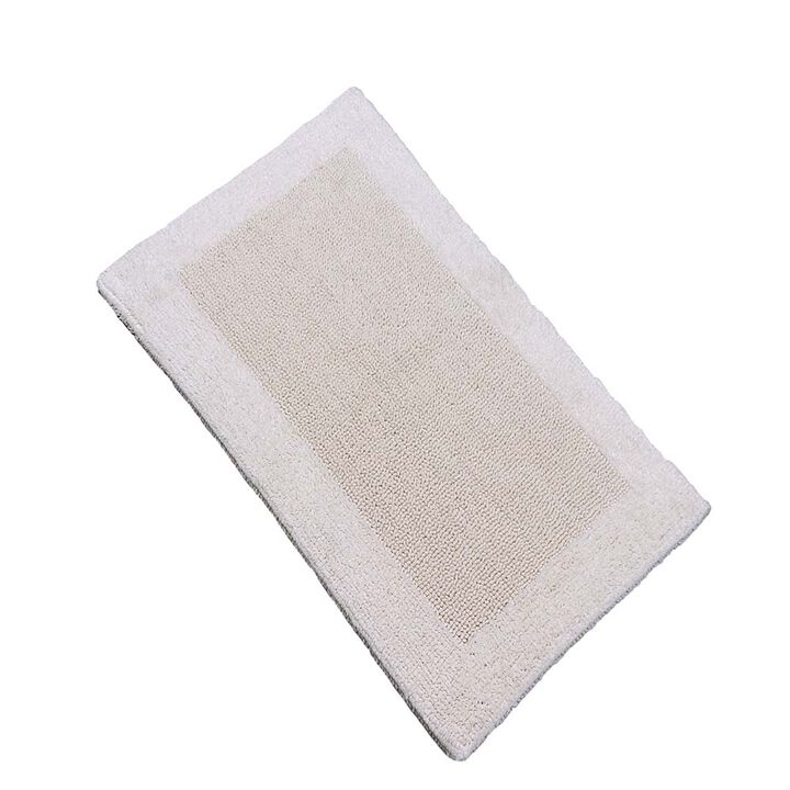 Knightsbridge Bella Napoli 220 GSF Reversible Bath Rug 22 x 60 - White