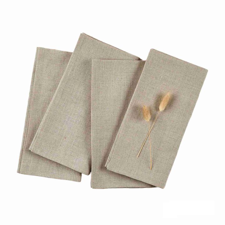 Solino Home 100% Pure Linen Dinner Napkins 20 x 20 Inch Set of 4 | Fete