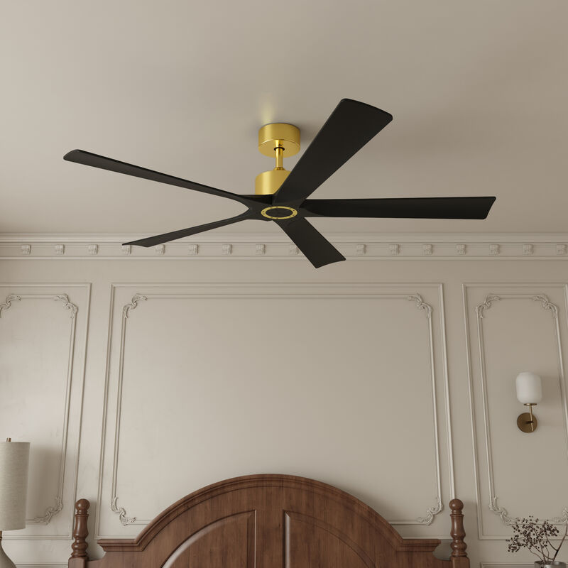 FUFU&GAGA Ceiling Fan 30-in with Black Blades Indoor/Outdoor Ceiling Fan Remote (5-Blade),Black