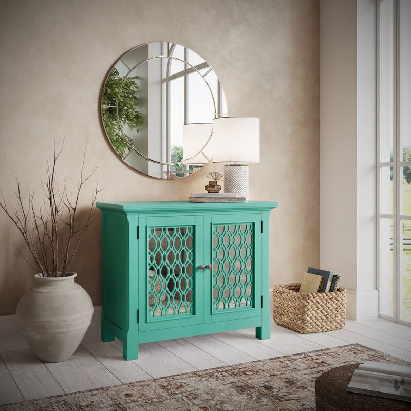 Jofran Isabella 38 Luxury Mirrored Accent Storage Cabinet