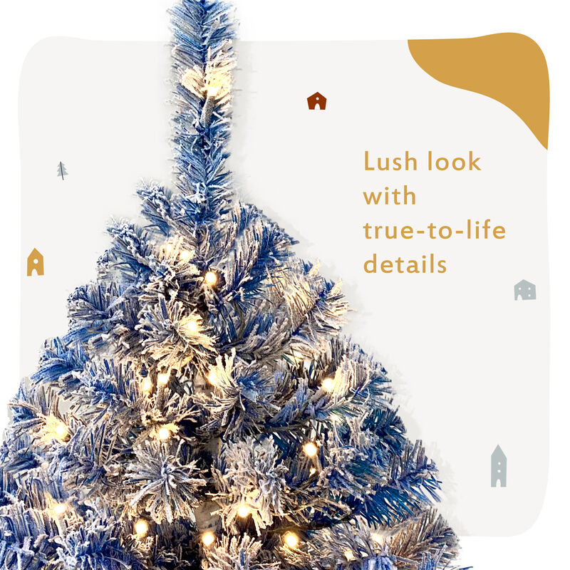 Merax 6FT Pre-Lit Hinged Artificial Fir Christmas Decoration Tree