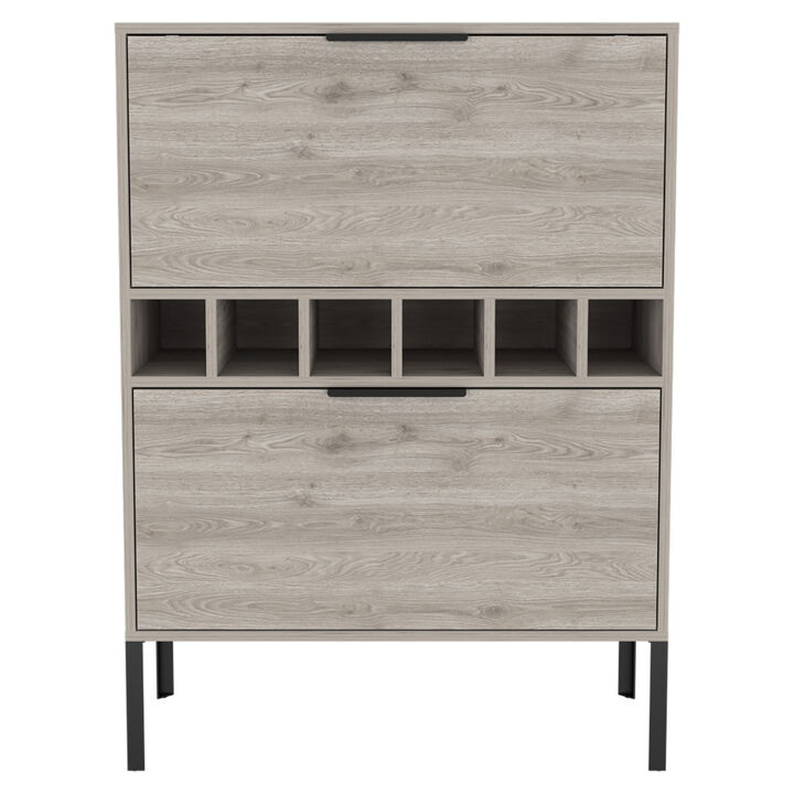 Winthrop 6-Bottle Rectangle Bar Cabinet Light Grey