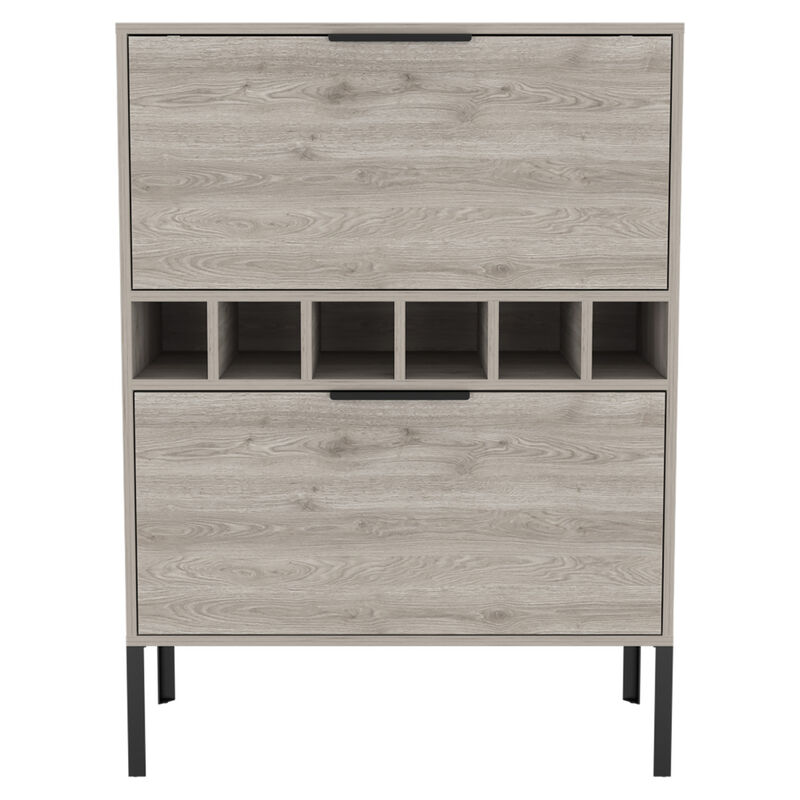 Winthrop 6-Bottle Rectangle Bar Cabinet Light Grey
