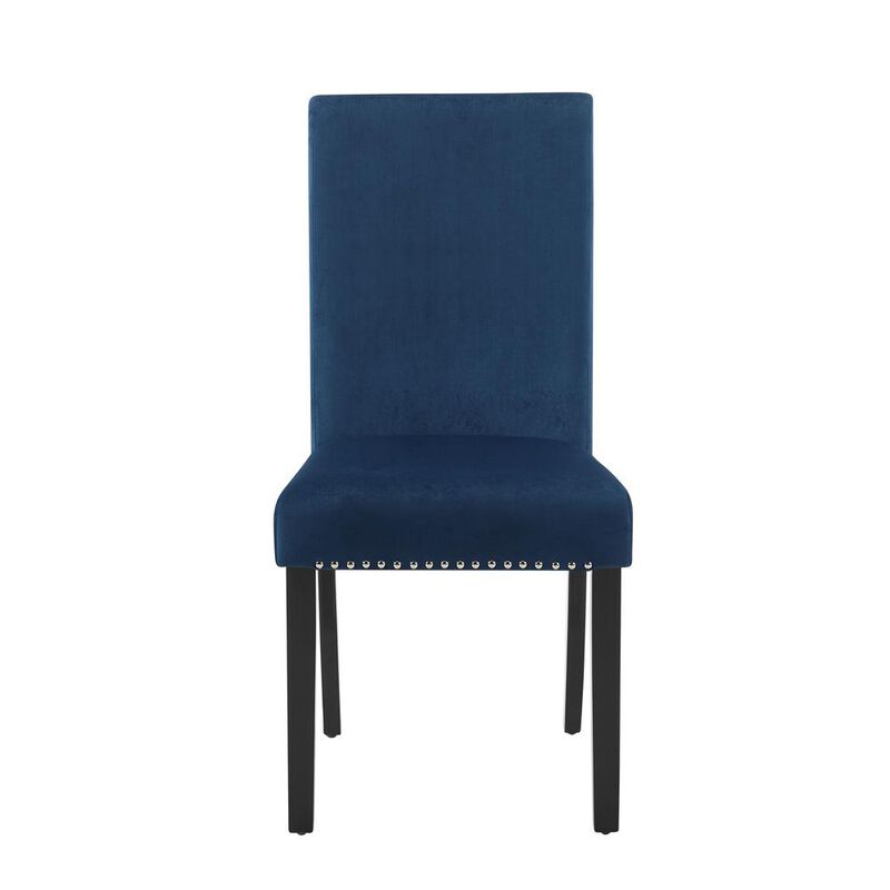 New Classic Furniture Furniture Celeste 5-Pc Faux Marble Round Dining Set  4 Chair-Blue