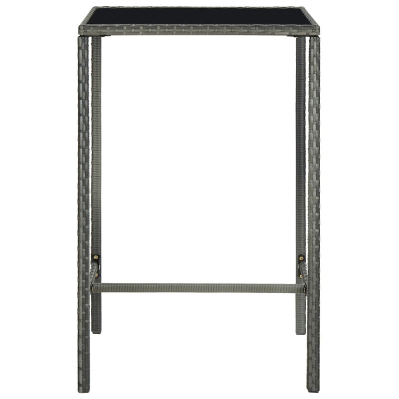 vidaXL 5 Piece Garden Bar Set Poly Rattan Gray