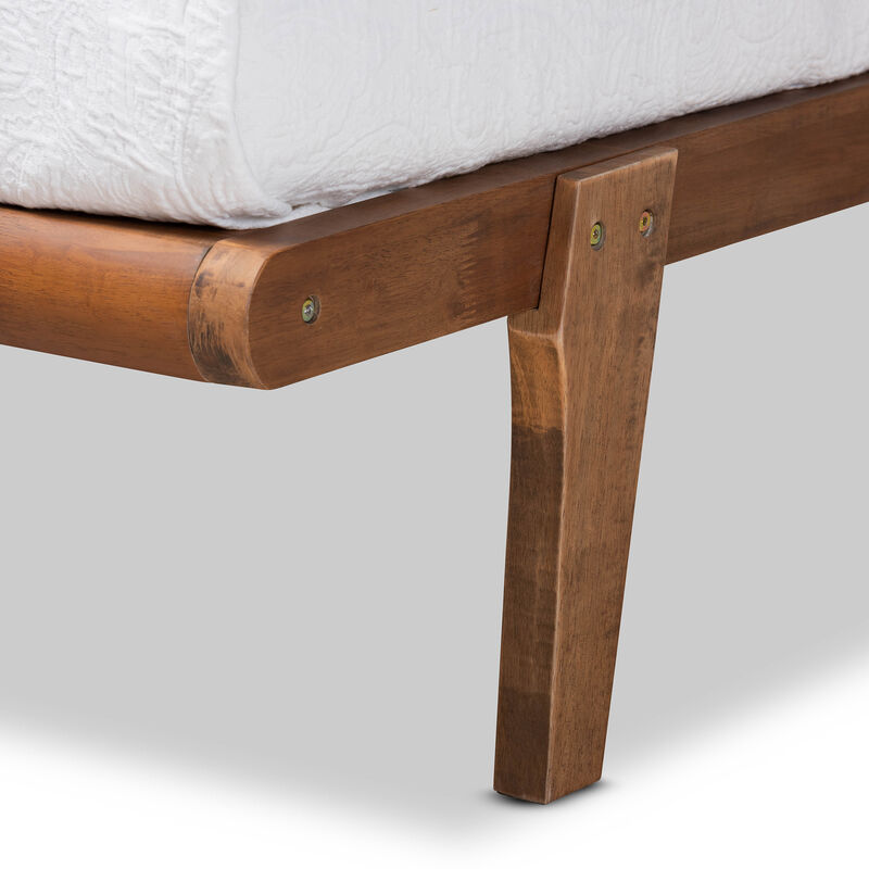 Baxton Studio Kaia  Walnut Brown Finished Wood Twin Size Platform Bed Frame