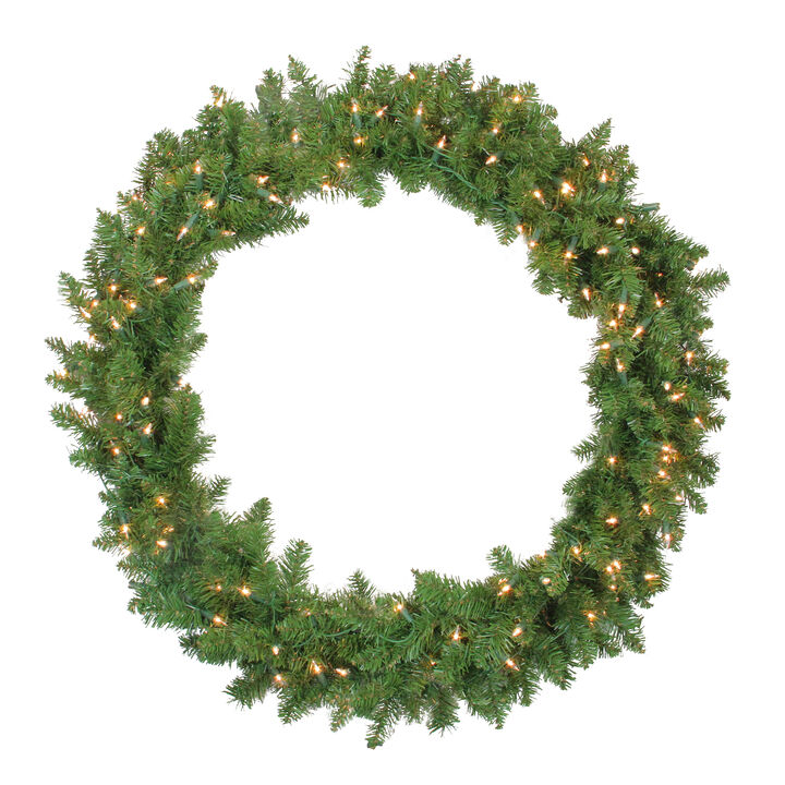 Pre-Lit Northern Pine Artificial Christmas Wreath - 36-Inch  Clear Lights