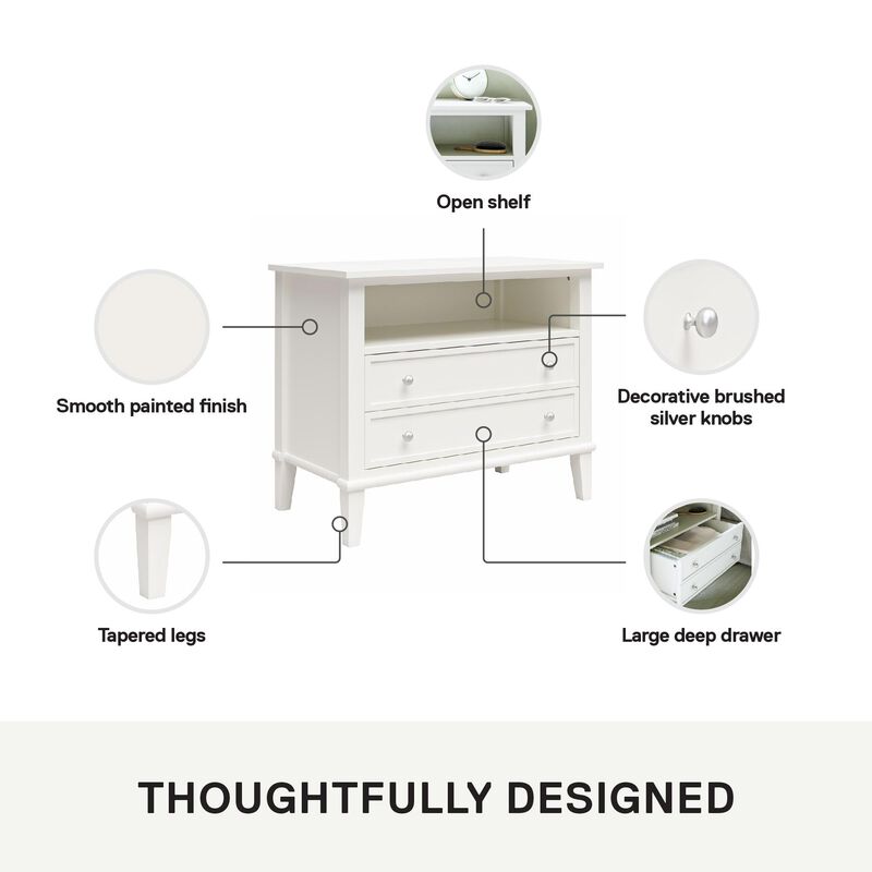 Ameriwood Home Franklin Wide Nightstand with Drawer