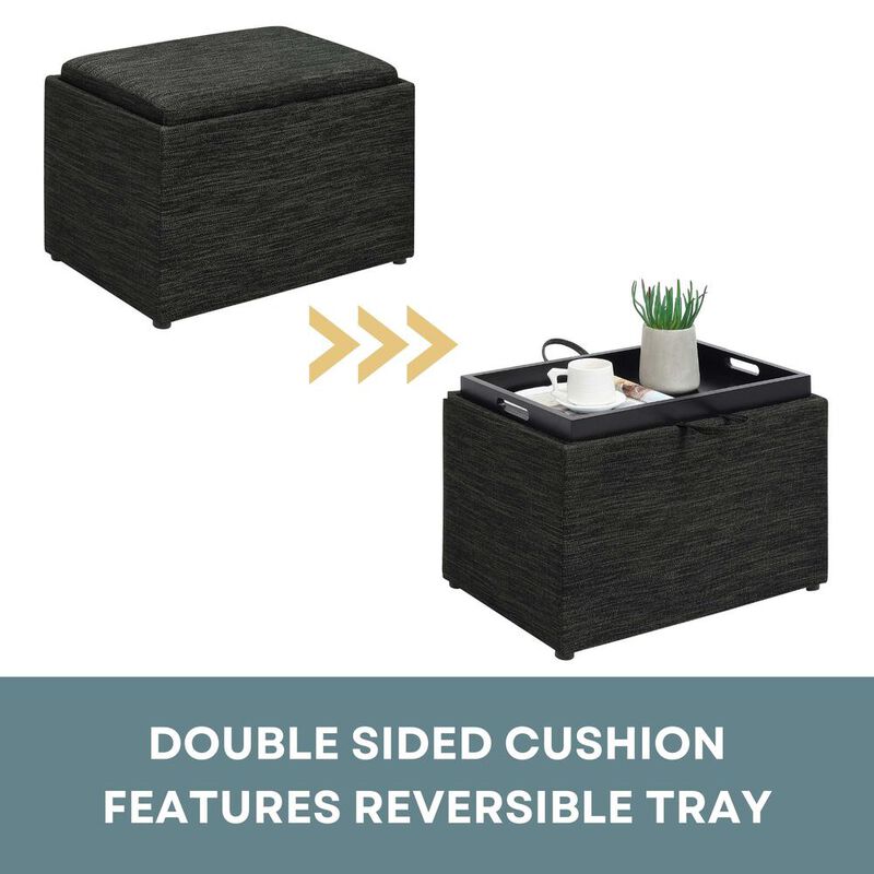 Convience Concept, Inc. Designs4Comfort Accent Storage Ottoman with Reversible Tray