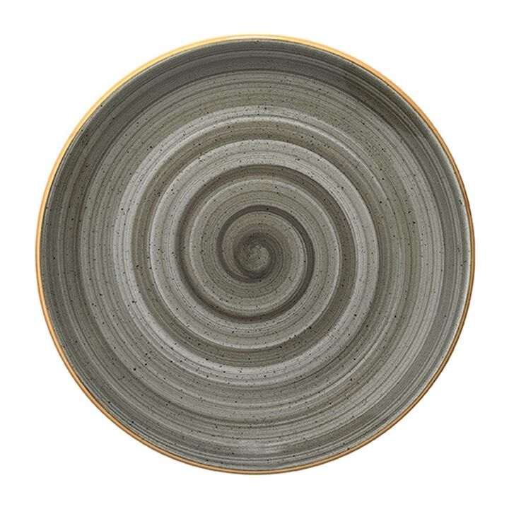 Space dia.10" Round Grey Porcelain Plate (Set of 4)