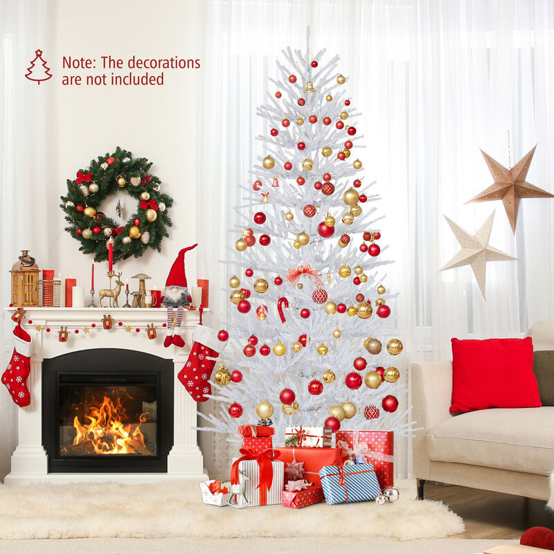 Artificial Pre-lit Christmas Tree Hinged Xmas Tree with Coral-like Branch Tips