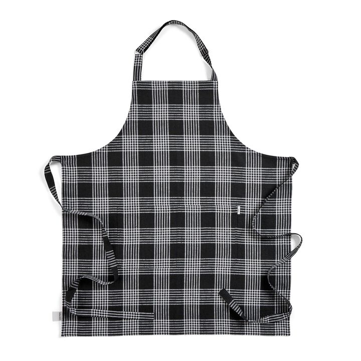 Solino Home 100% Pure Linen Bib Apron 33 x 30 Inch