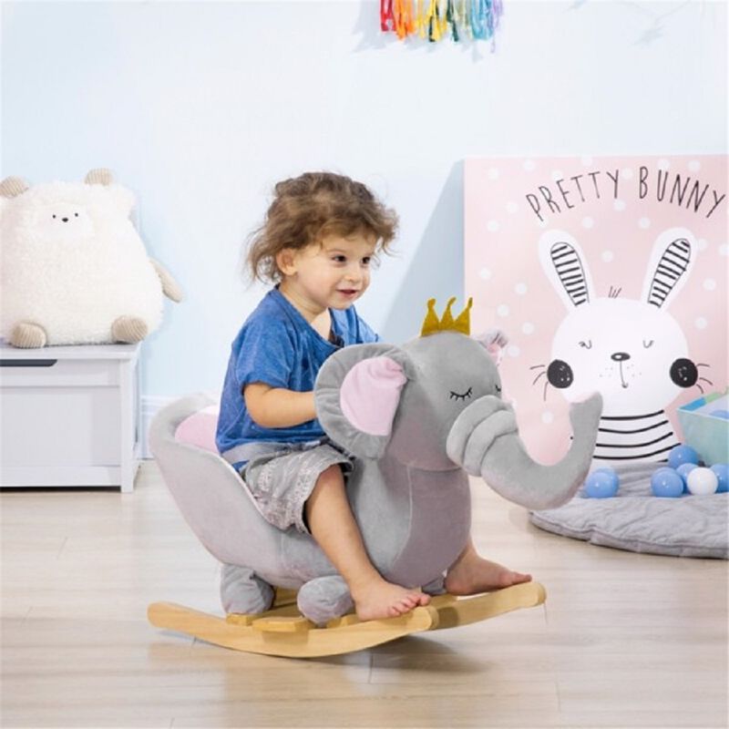 Baby Rocking Horse for 1.5-3 Year Olds, Soft Plush Ride-On Toy for Toddlers