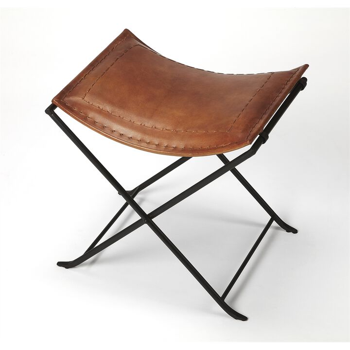 Brown Leather Stool, Belen Kox